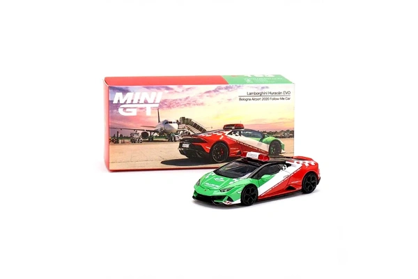 Mini GT 1:64 Lamborghini Huracan EVO Bologna Airport 2020 Follow-MeCar