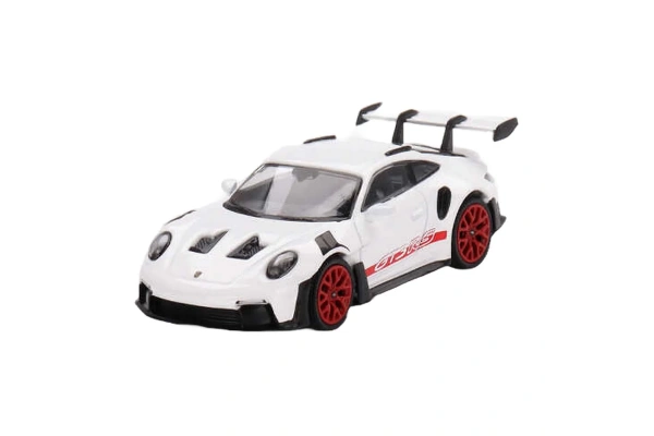 Mini GT 1/64 Porsche 911 (992) GT3 RS White with Pyro Red Accent Package