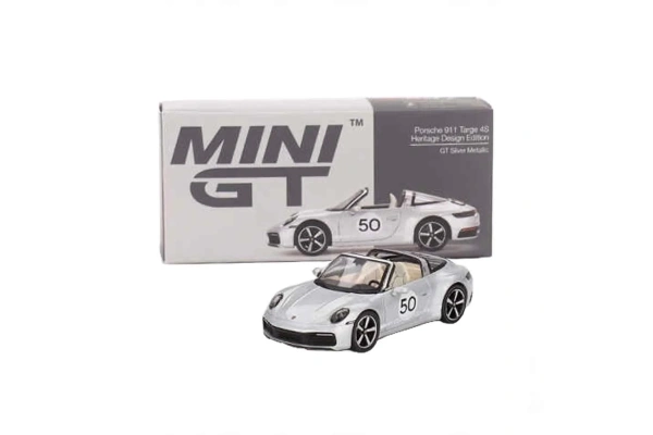 Mini GT 1:64 Porsche 911 Targa 4S Heritage Design Edition GT Silver Metallic