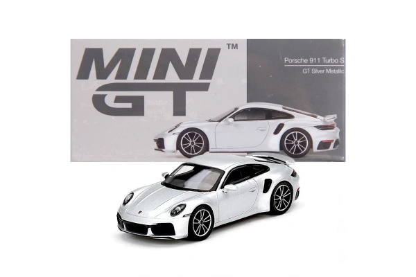 Mini GT 1:64 Porsche 911 Turbo S GT Silver Metallic