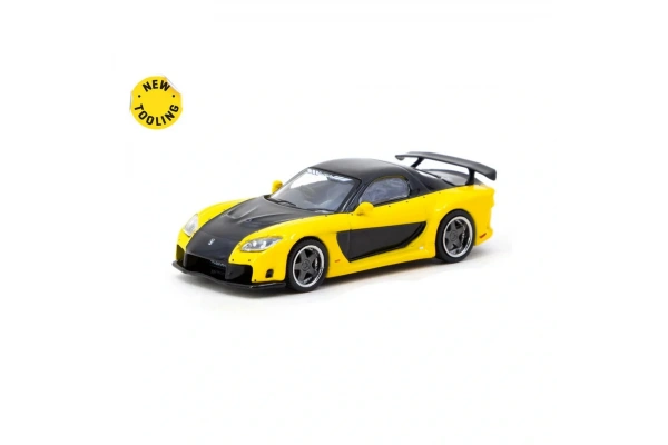 Tarmac Works 1/64 Mazda RX-7 VeilSide Fortune7 Yellow / Black