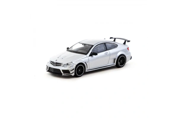 Tarmac Works 1/64 Mercedes-Benz C 63 AMG Coupé Black Series Silver Metallic