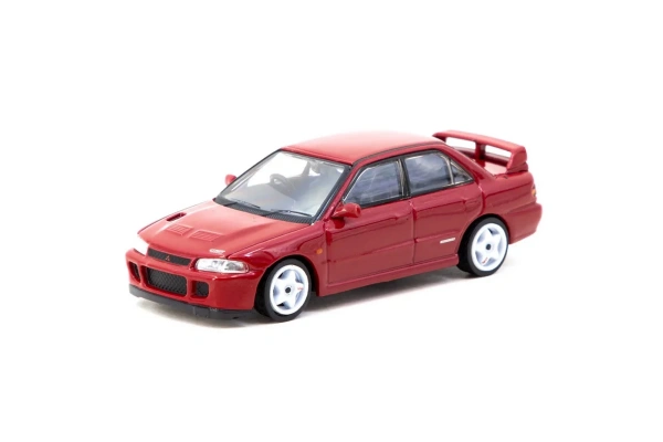 Tarmac Works 1/64 Mitsubishi Lancer GSR Evolution II Red with Tarmac Cards
