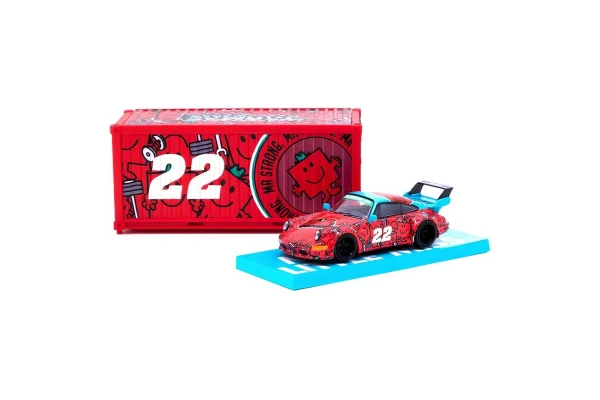 Tarmac Works 1:64 RWB 964 Mr. Men Little Miss Mr. Strong with Container