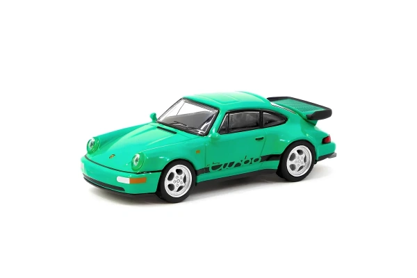 Tarmac Works 1:64 X Schuco Porsche 911 Turbo Green