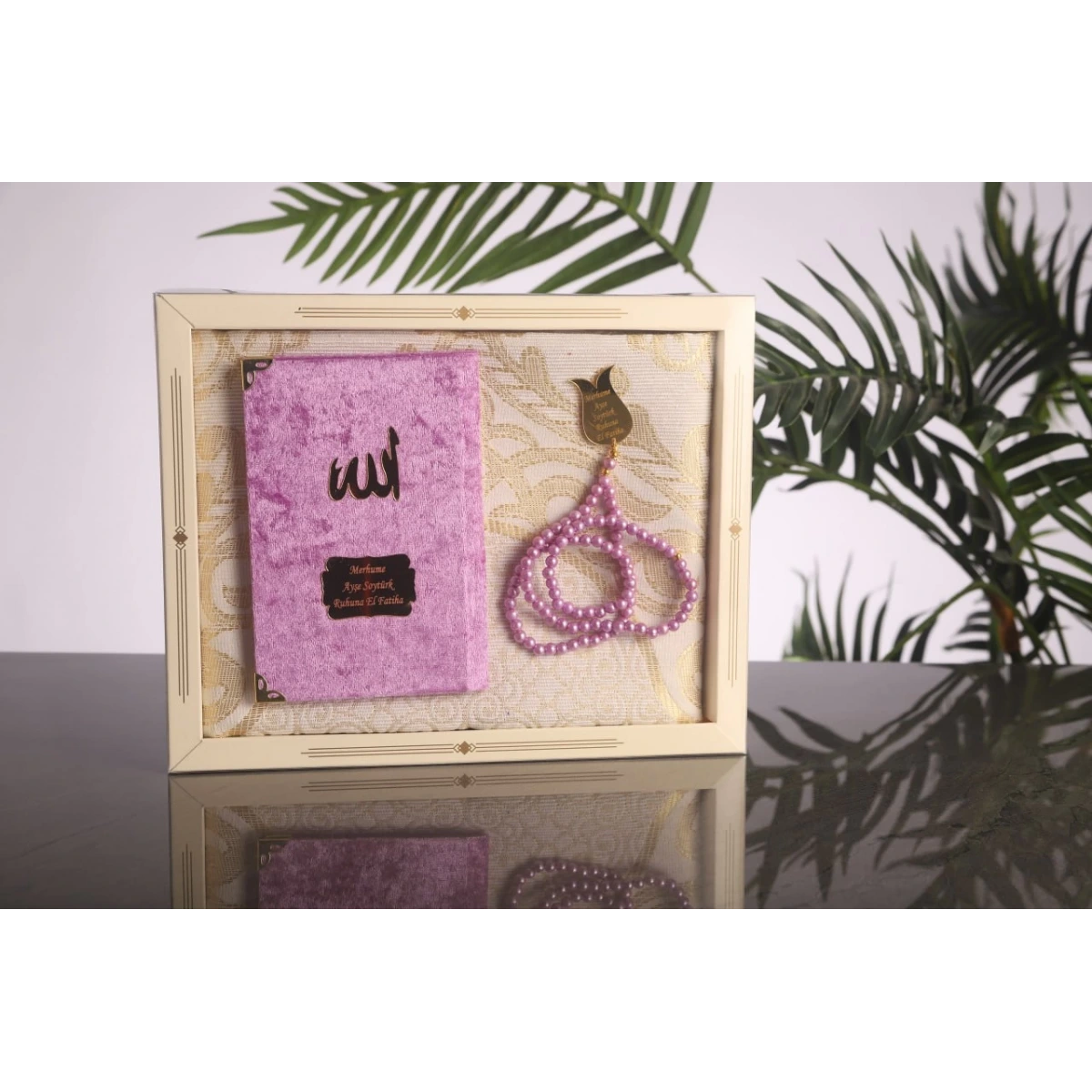 64 Sayfa Lila Kadife Yasin + Kutulu Seccade + İnci Tesbih