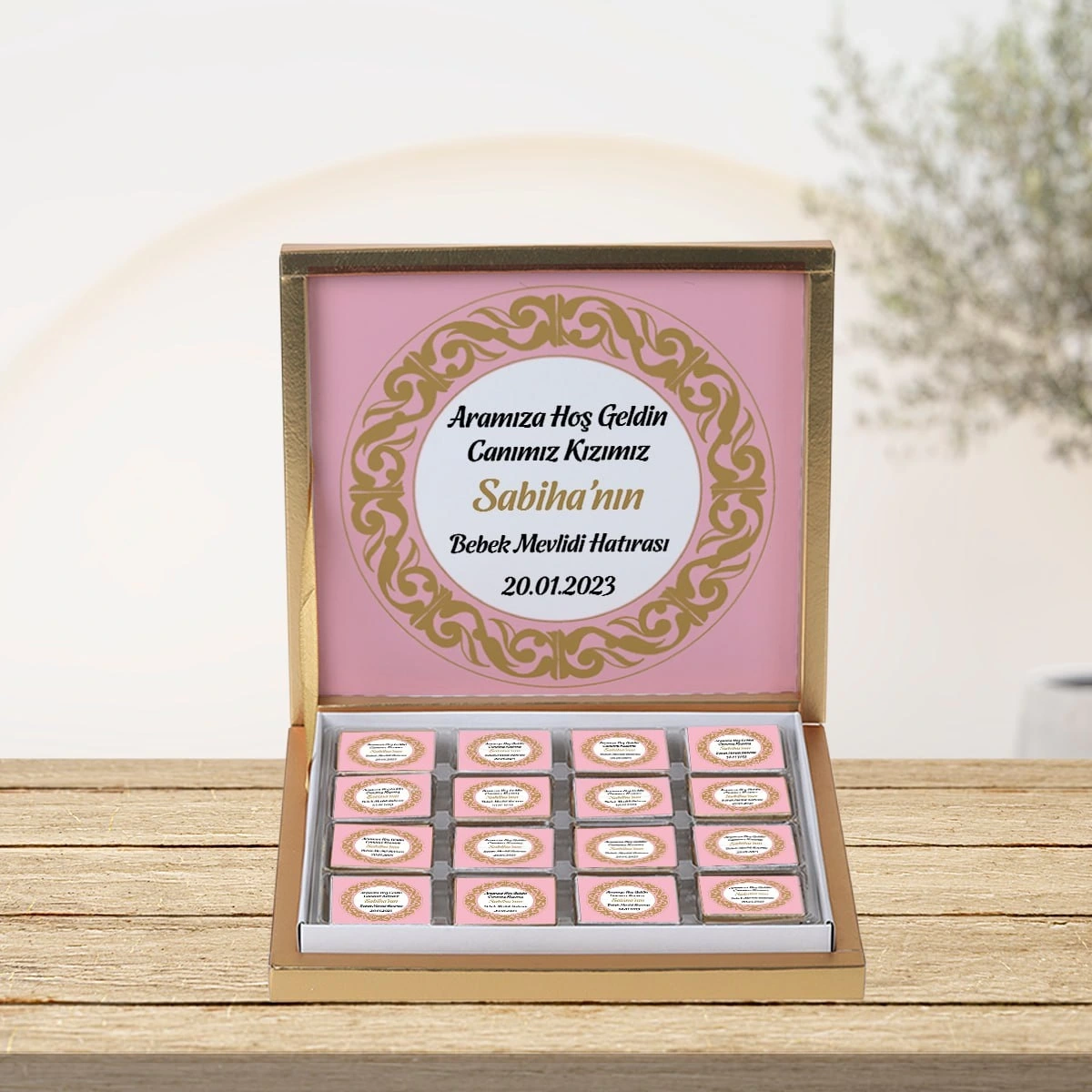 Pembe Kabe Çikolata Kutusu 48li