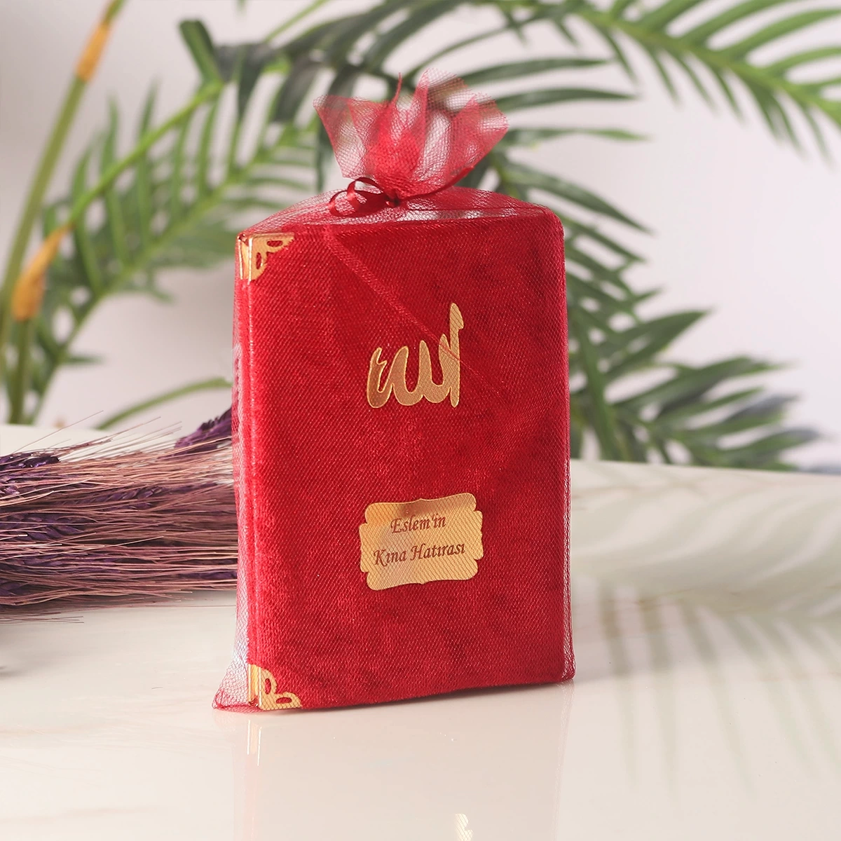 64 Sayfa Bordo Keseli Kadife Yasin