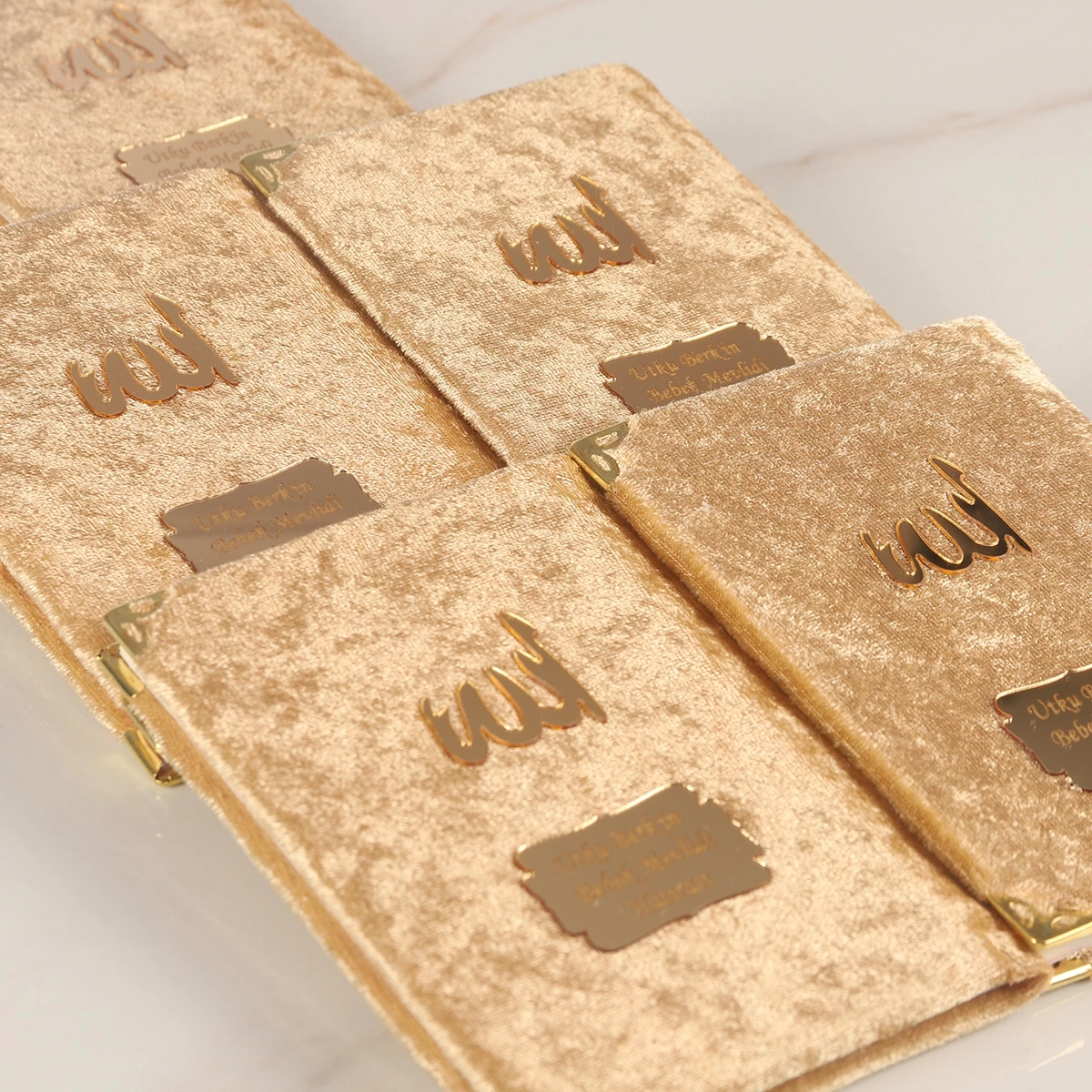 64 Sayfa Gold Kese ve İnci Tesbihli Kadife Yasin