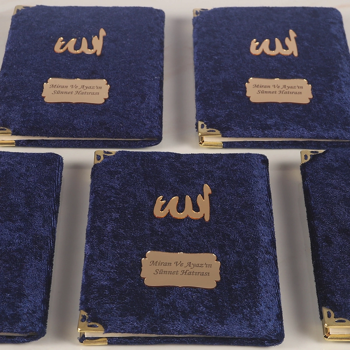 64 Sayfa Lacivert Kese ve İnci Tesbihli Kadife Yasin