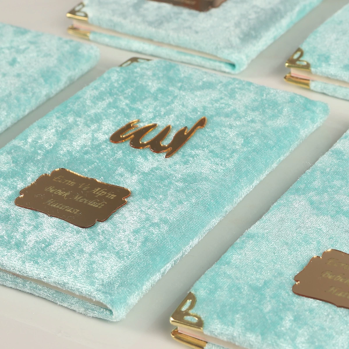 64 Sayfa Su Yeşil Kese ve İnci Tesbihli Kadife Yasin