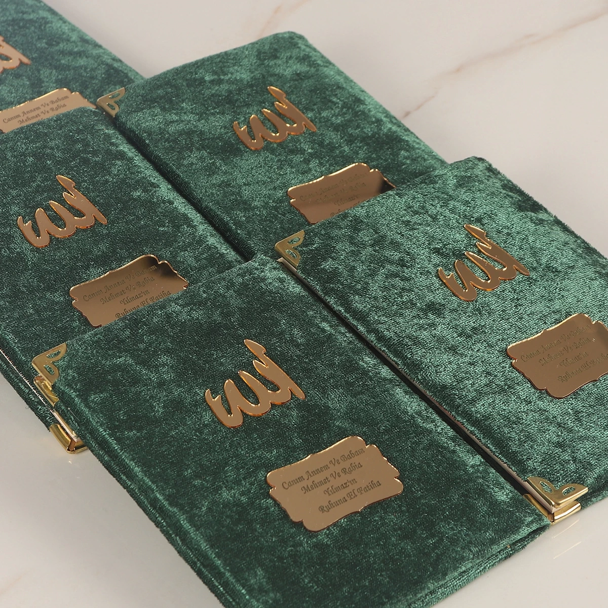 64 Sayfa Zümrüt Keseli Kadife Yasin