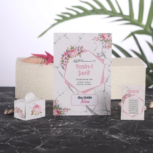 Altıgen Pembe Yasin + Lokumluk + Magnet