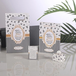Çizgi Siyah Yasin + Çanta + Lokumluk + Magnet