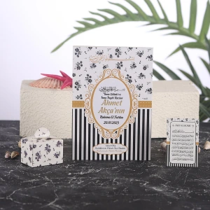 Çizgi Siyah Yasin + Lokumluk + Magnet