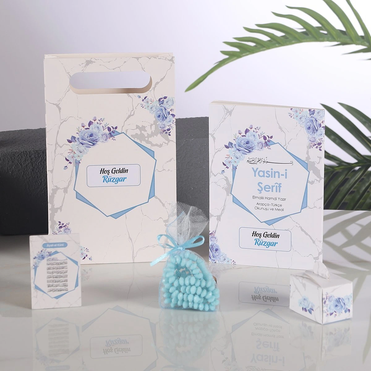 Altıgen Mavi 5 li Mevlid Seti