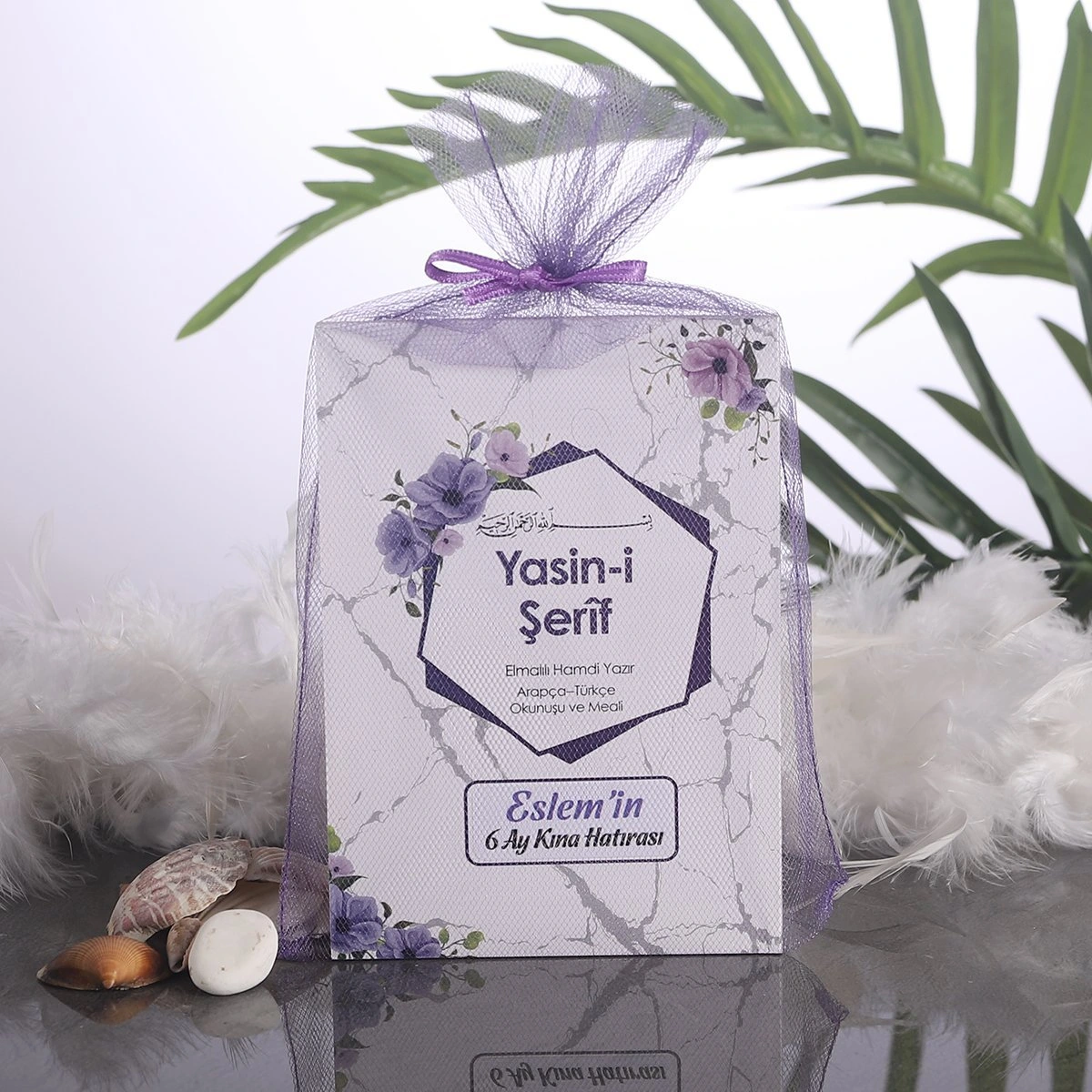 Altıgen Mor Tül Kese + Yasin