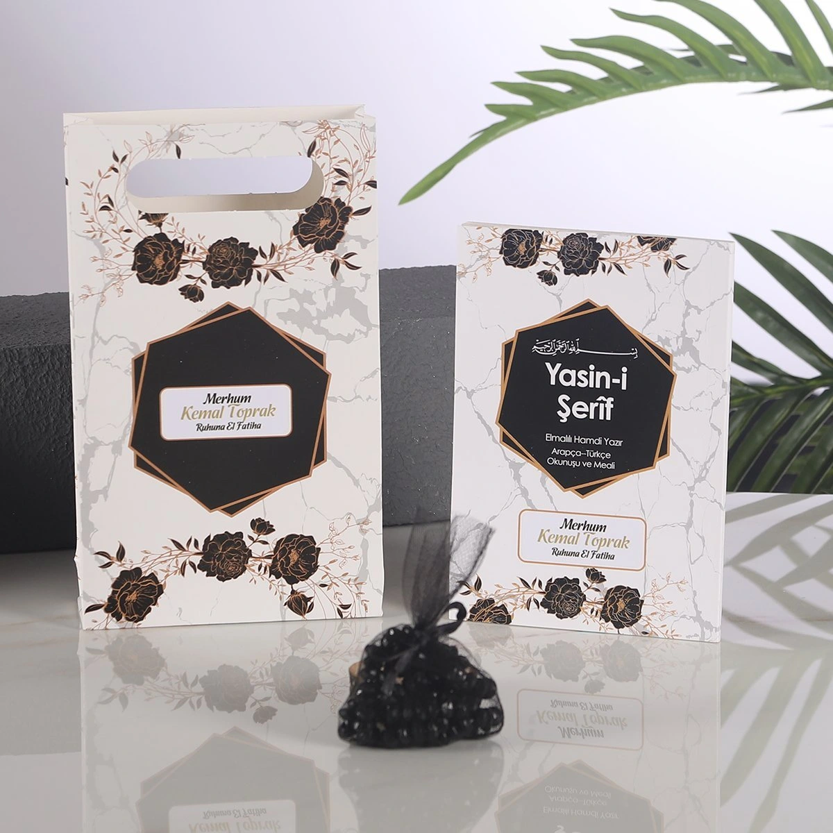 Altıgen Siyah Çanta + Yasin + Kese Tesbih
