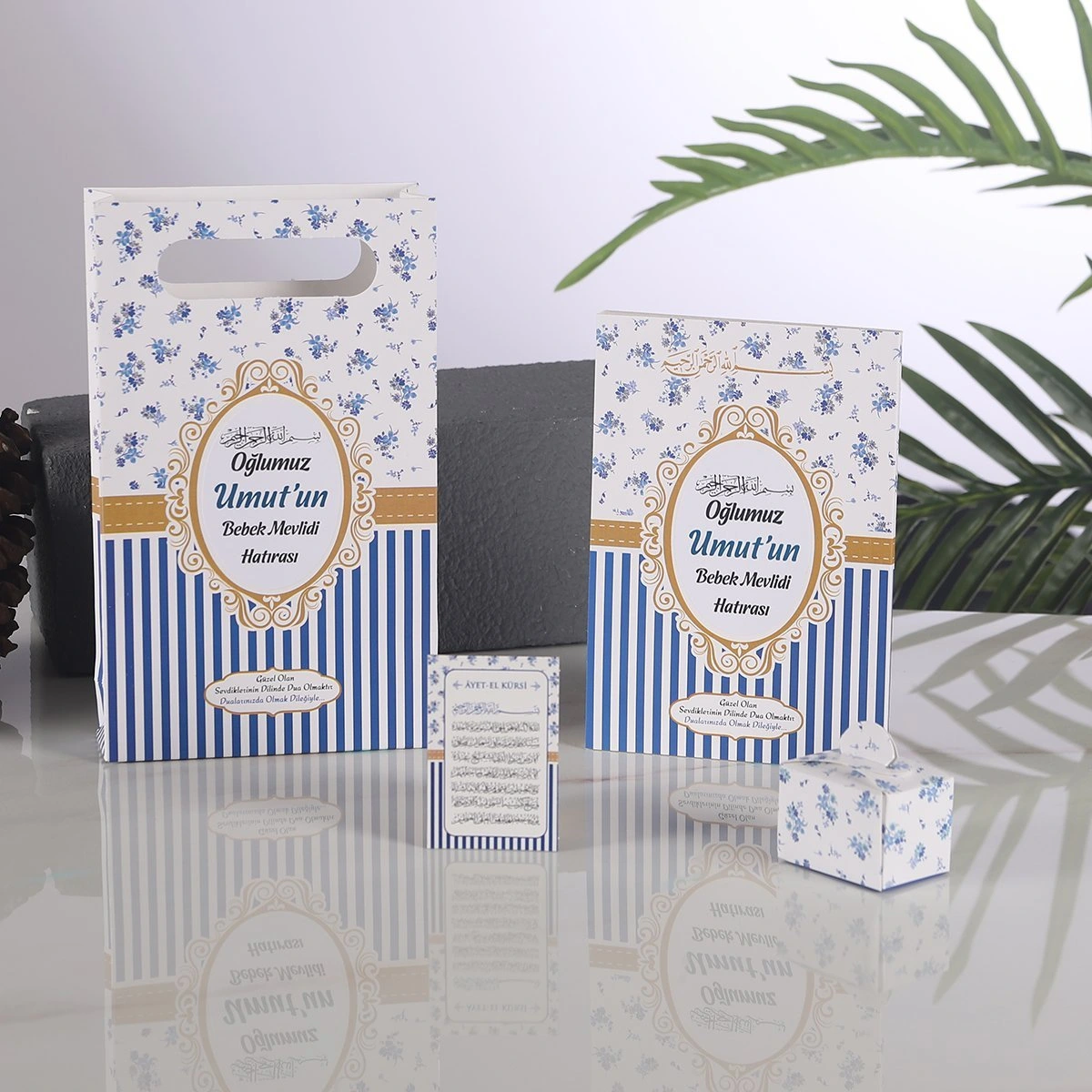 64 Sayfa Çizgi Lacivert Yasin + Çanta + Lokumluk + Magnet