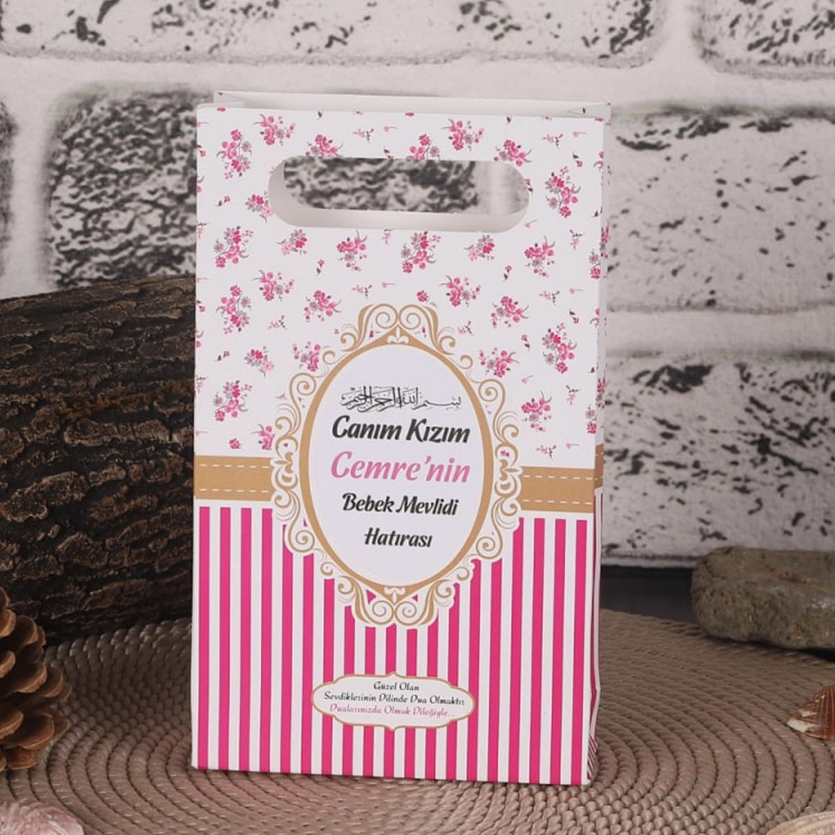 64 Sayfa Çizgi Pembe Karton Çanta