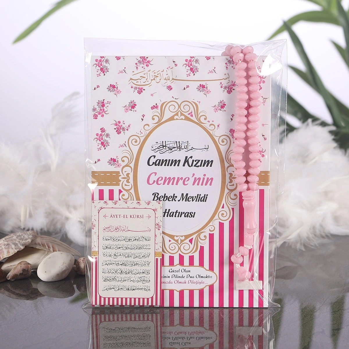 Çizgi Pembe OPP + Yasin + Magnet + Tesbih