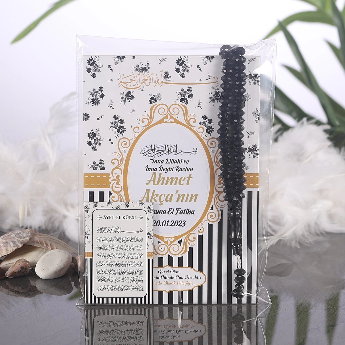 Çizgi Siyah OPP + Yasin + Magnet + Tesbih