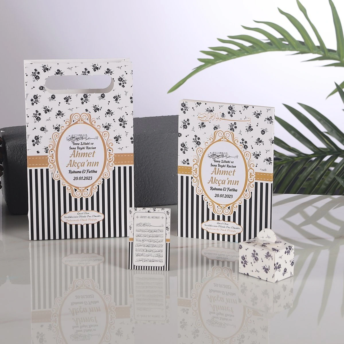 Çizgi Siyah Yasin + Çanta + Lokumluk + Magnet