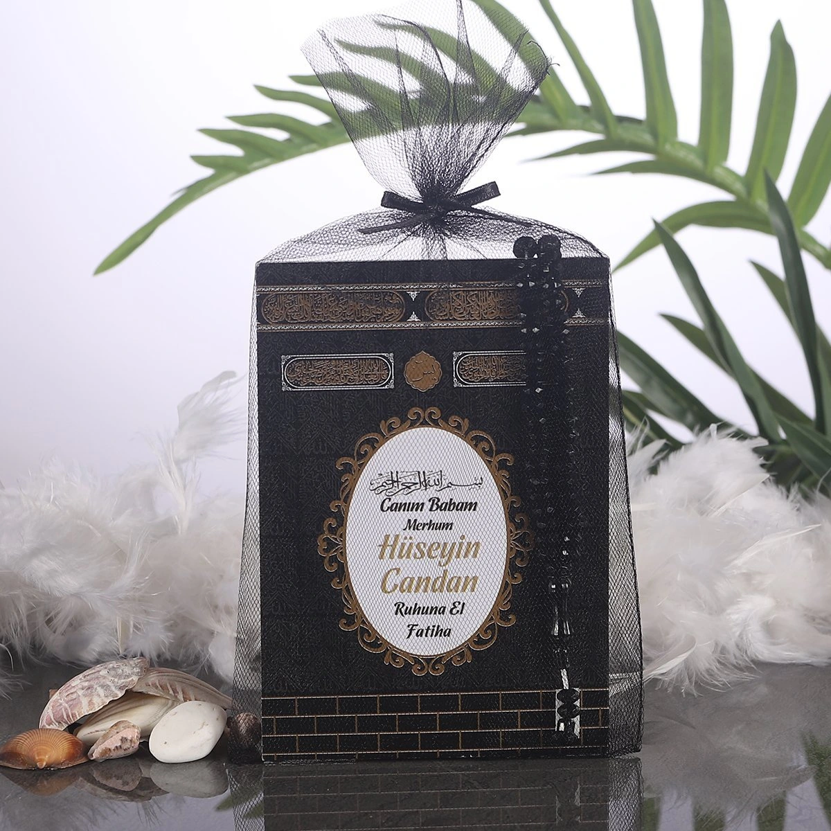 Kabe Siyah Tül Kese + Yasin + Tesbih