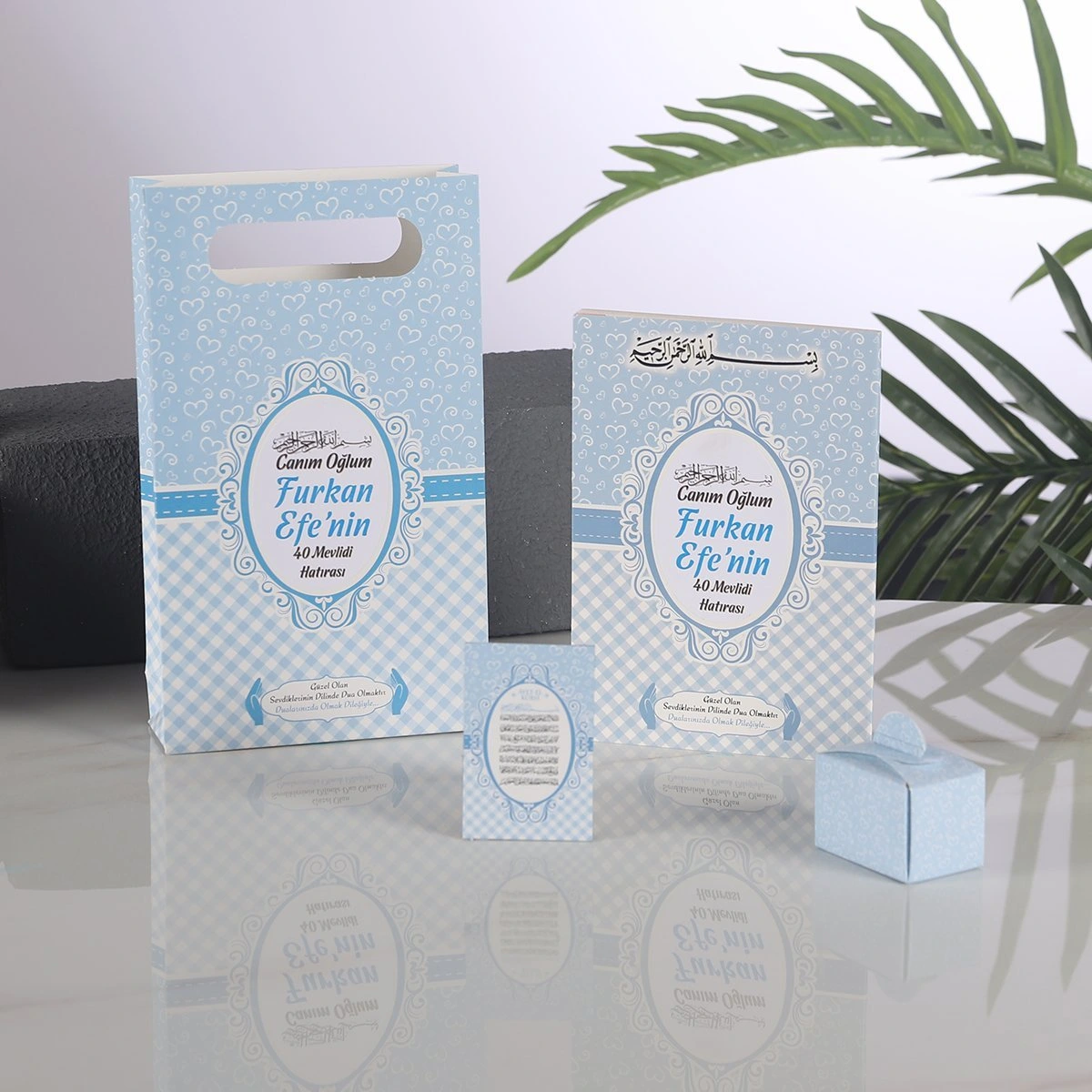 Kalp Mavi Yasin + Çanta + Lokumluk + Magnet