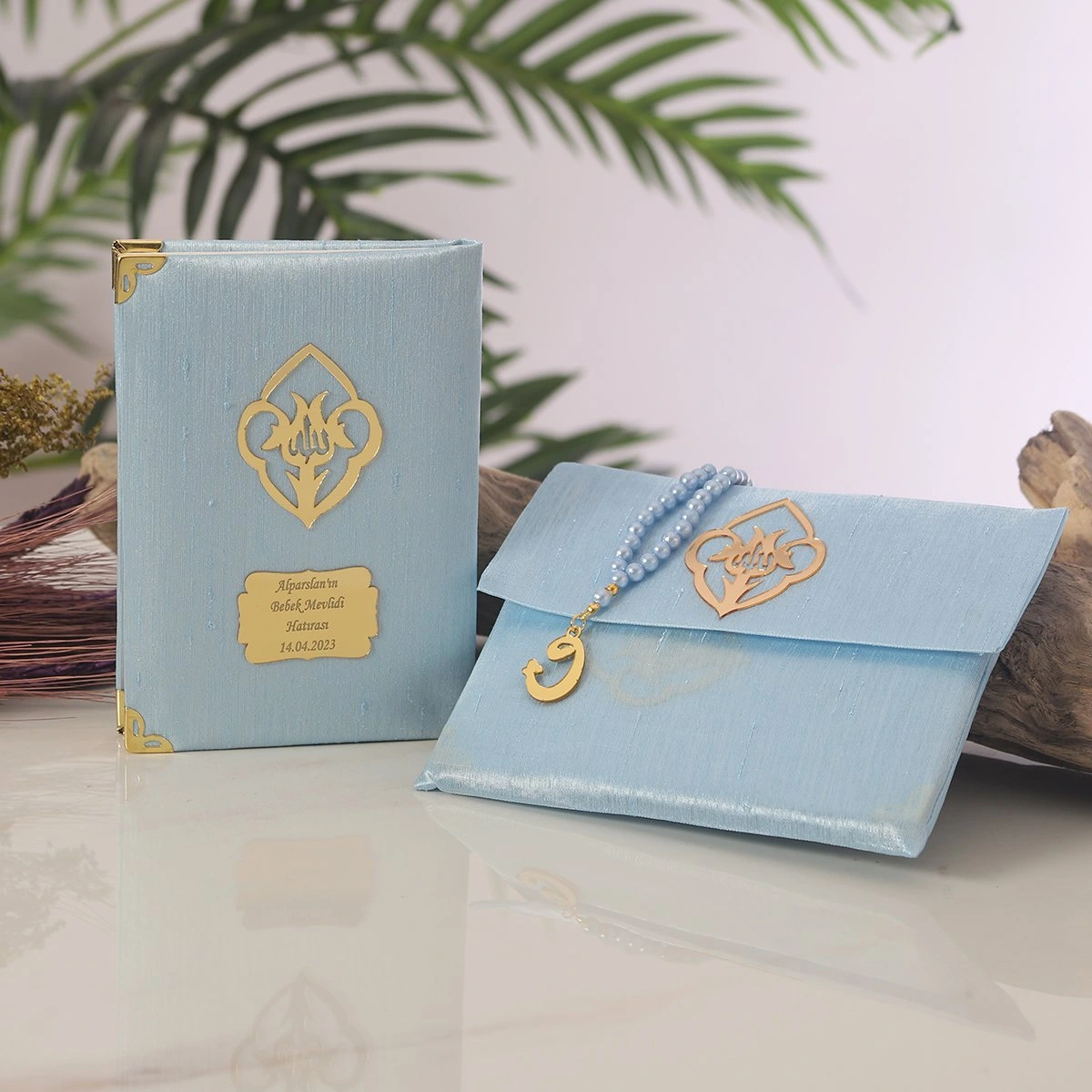 64 Sayfa Mavi Çanta ve İnci Tesbihli Şantuk Yasin