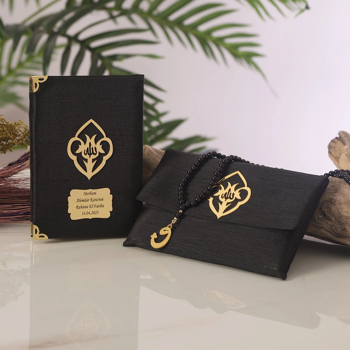 64 Sayfa Siyah Çanta ve İnci Tesbihli Şantuk Yasin
