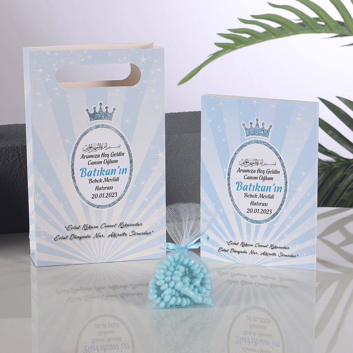 Taç Mavi Çanta + Yasin + Kese Tesbih