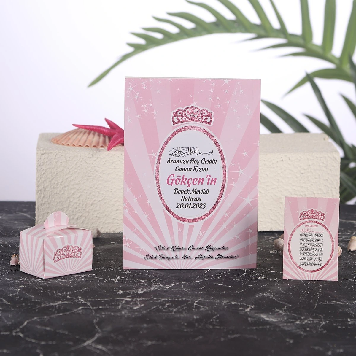 Taç Pembe Yasin + Lokumluk + Magnet