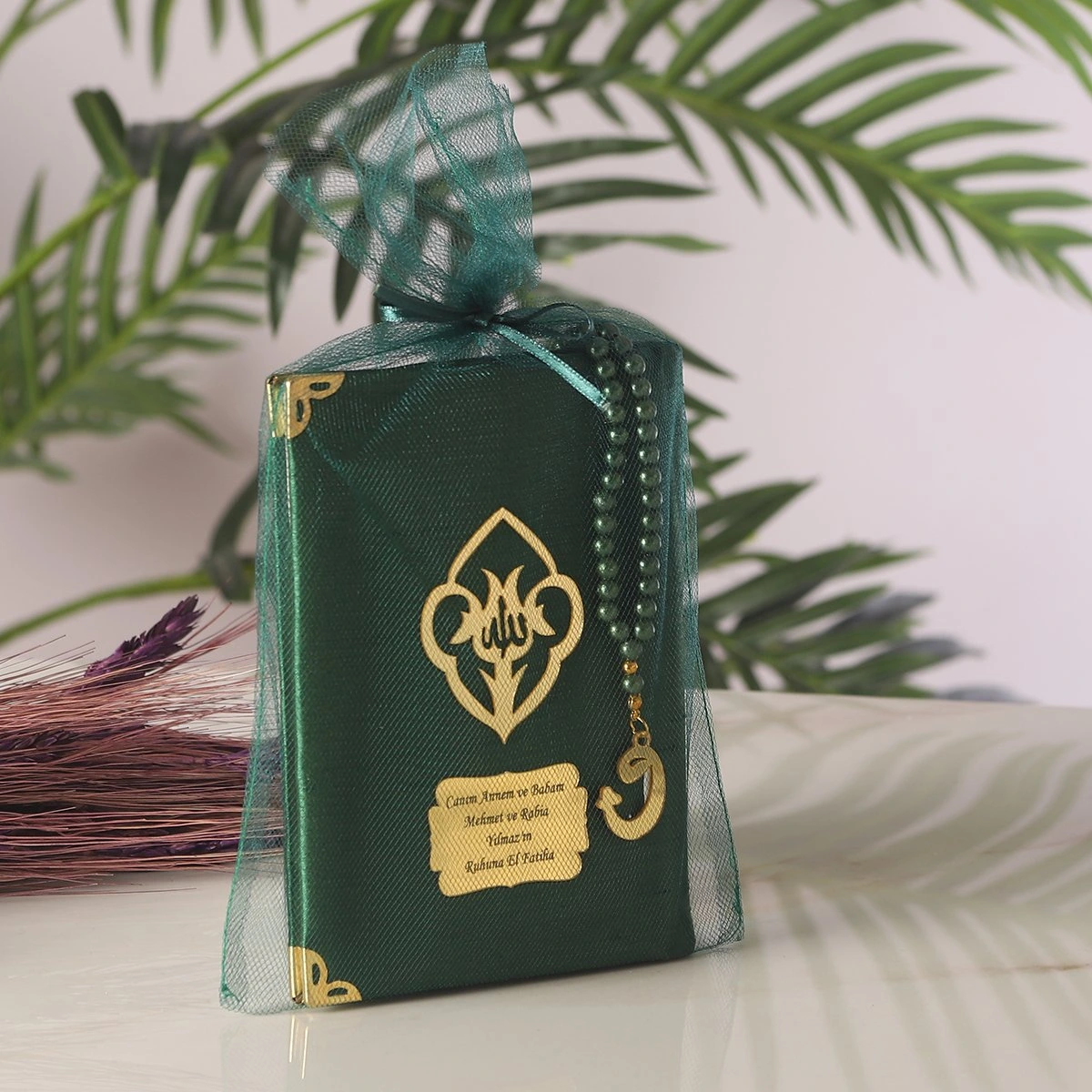 64 Sayfa Zümrüt Kese ve İnci Tesbihli Şantuk Yasin