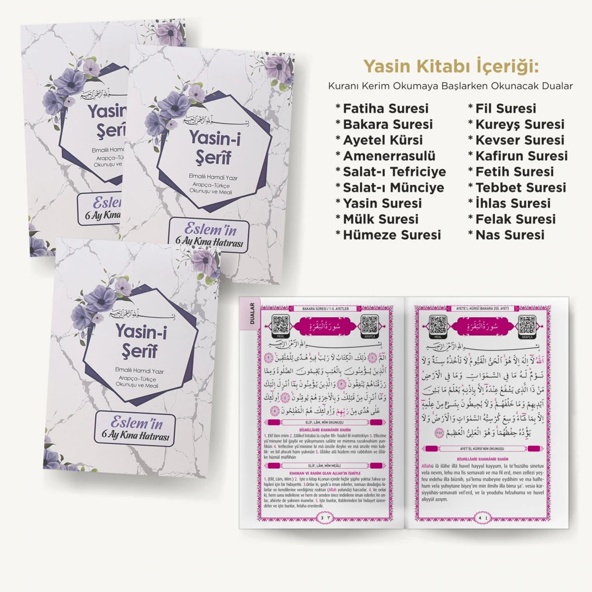 Altıgen Mor Yasin + Lokumluk + Magnet