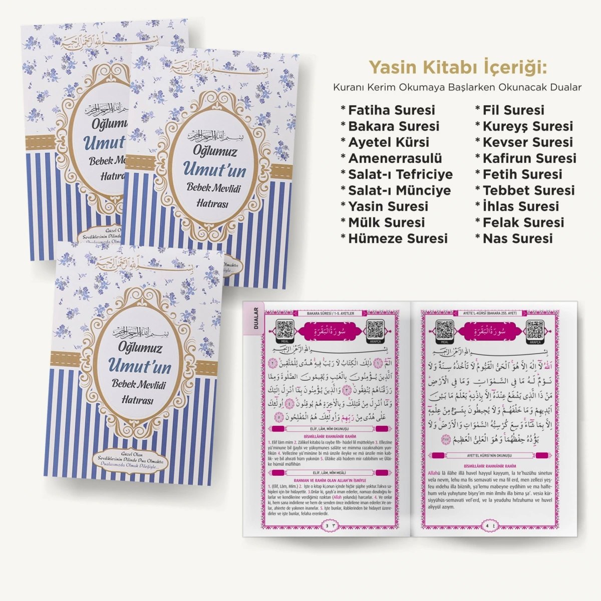 Çizgi Lacivert Yasin + Lokumluk + Magnet