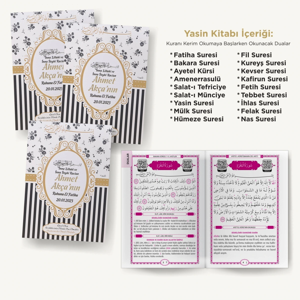 Çizgi Siyah Çanta + Yasin + Kese Tesbih