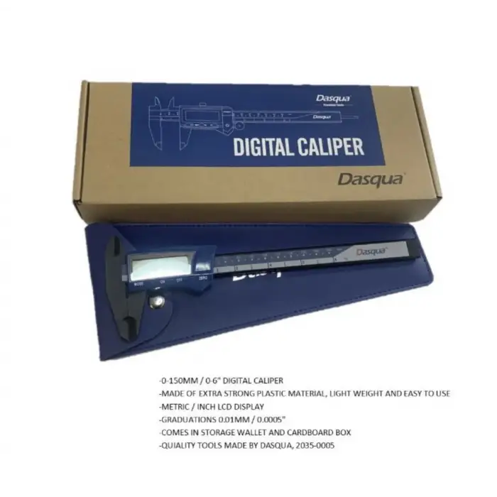 Dasqua 150mm Dijital Plastik Kumpas 0,01mm/0,0005