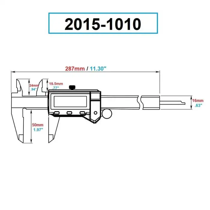 DASQUA 2015-1010 YAĞ, SU, TOZ GEÇİRMEZ 0-200mm Dijital Kumpas IP67