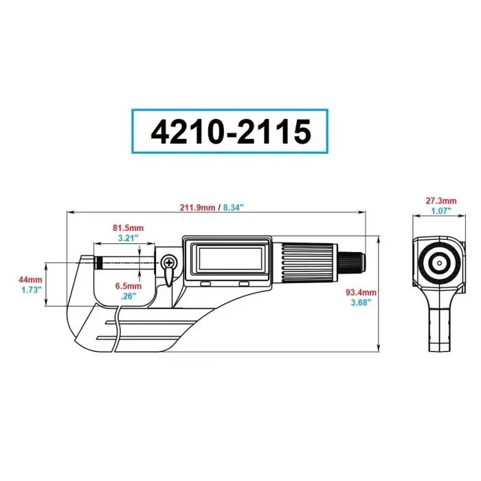 Dasqua 50-75mm Dijital Dış Çap Mikrometre 4210-2115