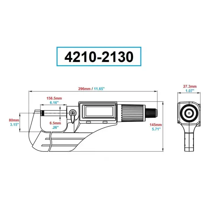 DASQUA 125-150MM DİJİTAL DIŞ ÇAP MİKROMETRESİ 4210-2130