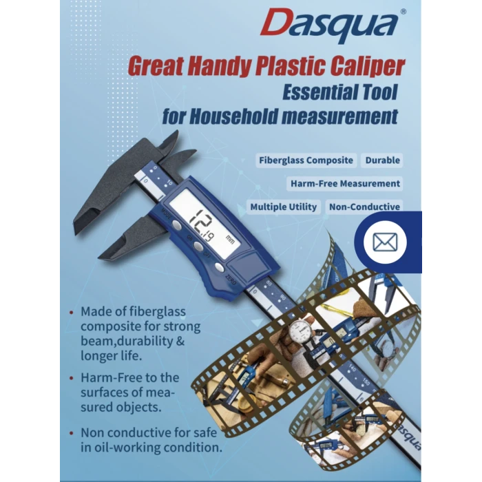 Dasqua 150mm Dijital Plastik Kumpas 0,01mm/0,0005