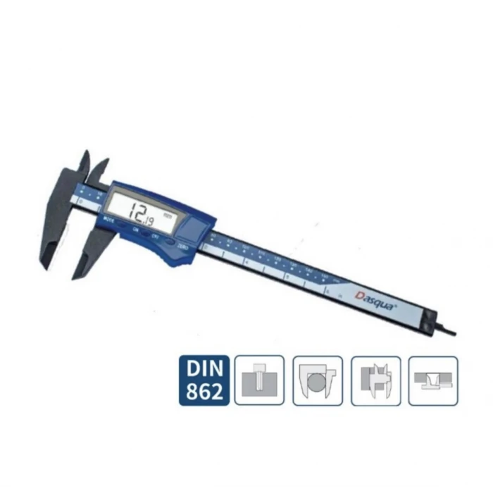 Dasqua 150mm Dijital Plastik Kumpas 0,01mm/0,0005