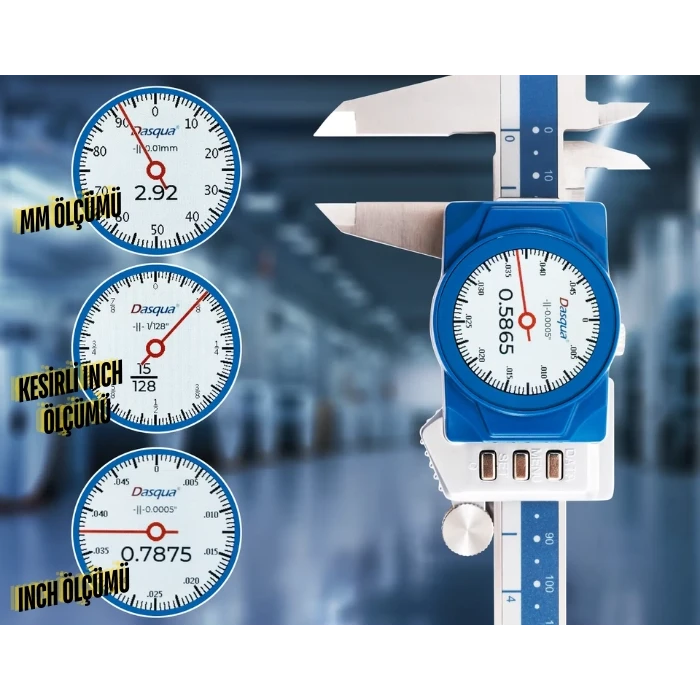 Dasqua Dijital Ekranlı Saatli Kumpas 3004-0005 | 0-150mm