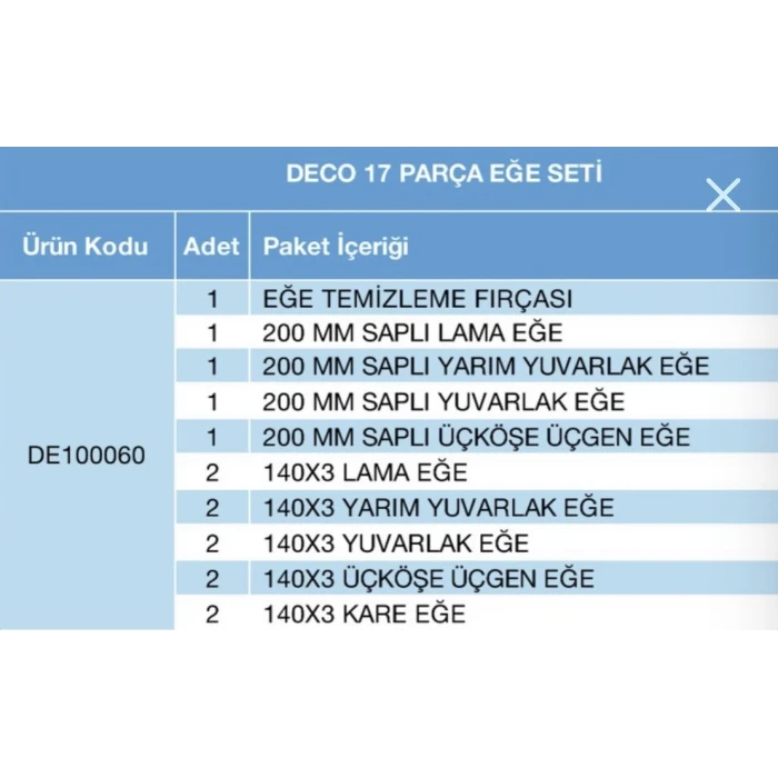 Deco 17 Parça Eğe Seti