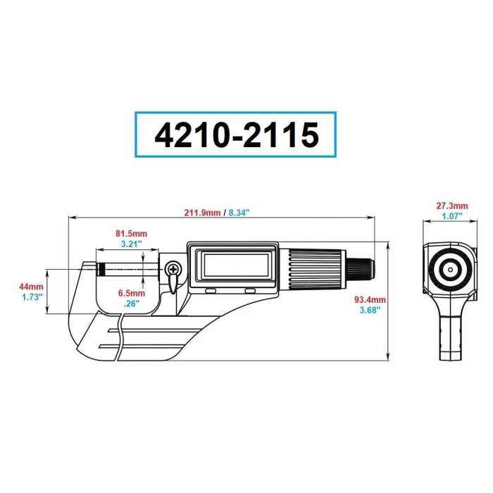 Dasqua 50-75mm Dijital Dış Çap Mikrometre 4210-2115