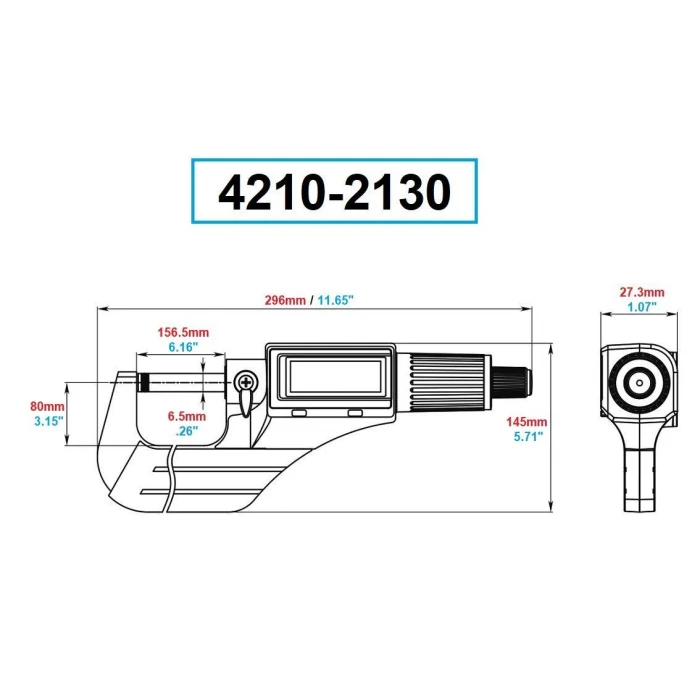 Dasqua 125–150 mm Dijital Dış Çap Mikrometresi – 4210-2130