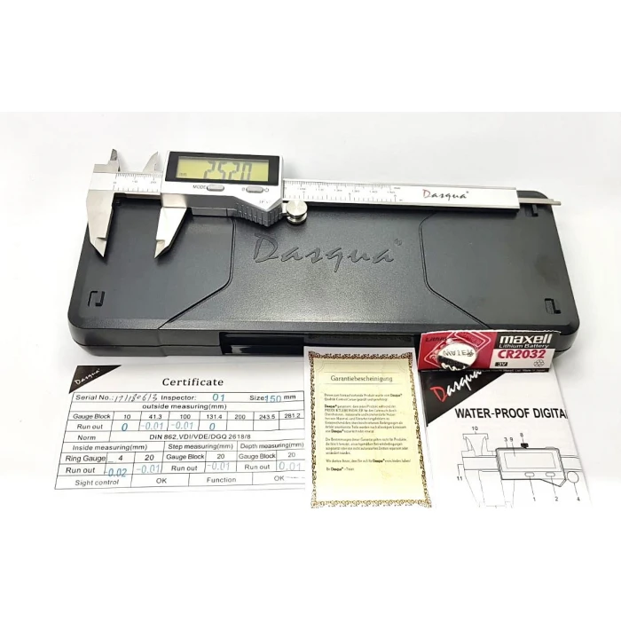 Dasqua 150mm Su ve Toz Geçirmez Dijital Kumpas Büyük Ekran 2610-8105