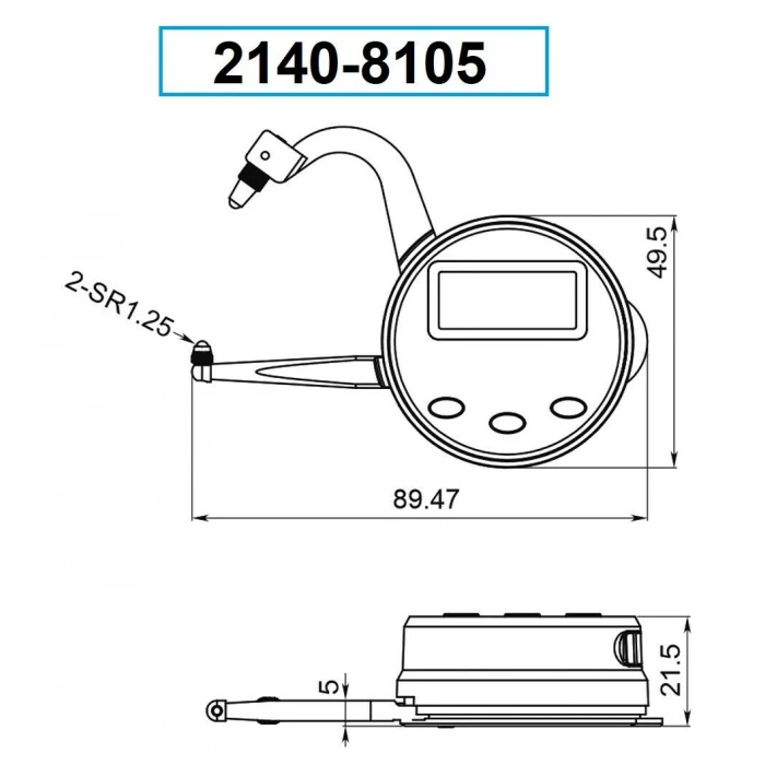 Dasqua 2140-8105 0-25mm / 0-1 Dijital Kalınlık Ölçer