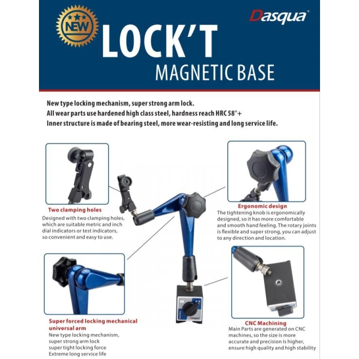 DASQUA 7121-0020 GÜÇLENDİRİLMİŞ MANYETİK STAND  50KG
